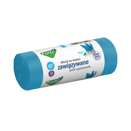 Forte+ WNS Worki zawiązywane Easy-Bag niebieskie 60L 20szt. 1