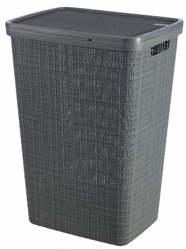 curver 8093 kosz na bieliznę jute 58L ciemny szary 1