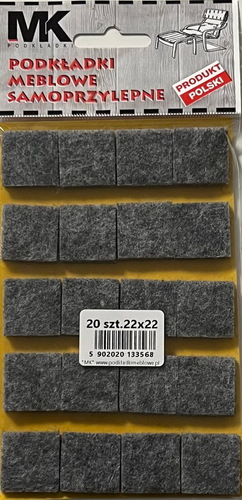 elh mk podkładki filcowe 22x22mm szare 1
