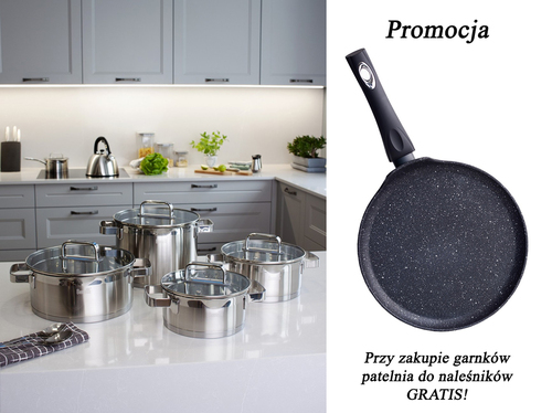 Berretti kpl. garnków 10el. Mistral BR-6378+ TIVANO patelnia do naleśników 26cm promocja 1