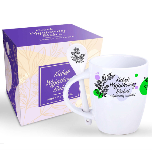 Dzień Babci - Kubek z łyżeczką 300ml - Wyjątkowa Babcia 1