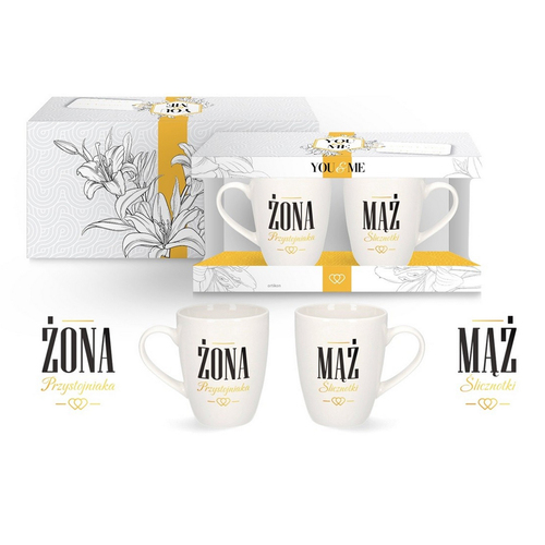 You&Me Zestaw 2 kubków 300ml - Mąż ślicznotki/Żona przystojniaka 1