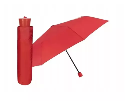 Parasol przeciwdeszczowy manualny składany Perletti czerwony+pokrowiec 9600503 1