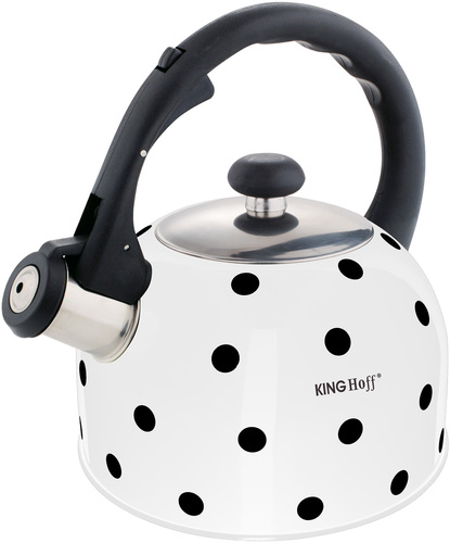 KH1053 czajnik 2,6L metal biały w czarne kropki 1