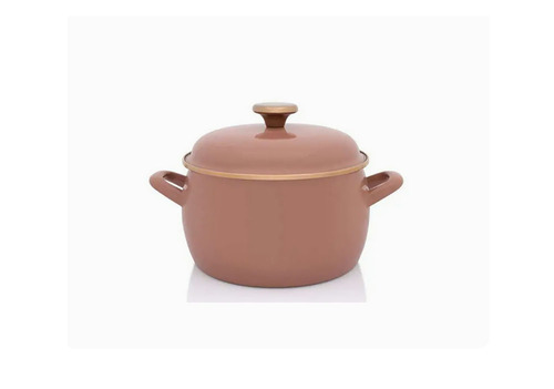 Metalac Mocha Mousse Garnek emaliowany z pokrywką 20cm/4,2L 1
