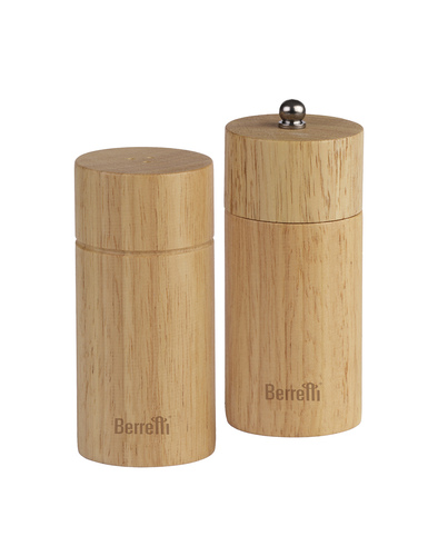 Berretti Solniczka i młynek do pieprzu drewno kauczukowe 5x11cm BR-9799 1